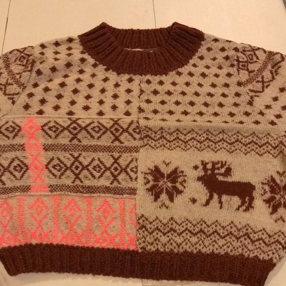 Free People Snow Globe Fair Isle Alpaca Wool Pullover Sweater - Picture 8 of 16